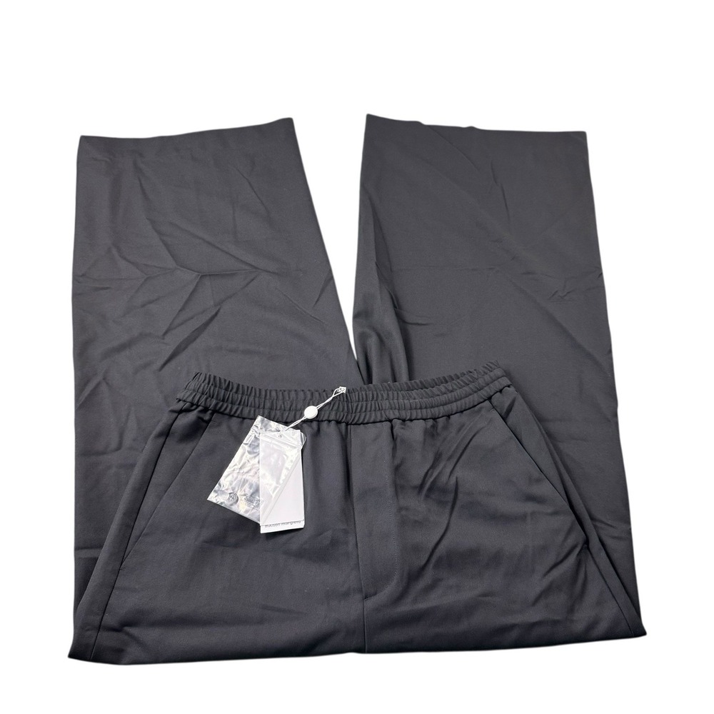Maison Margiela MM6 Black Wool Blend Wide Leg Drawstring Trouser 36x31 S62KB0189